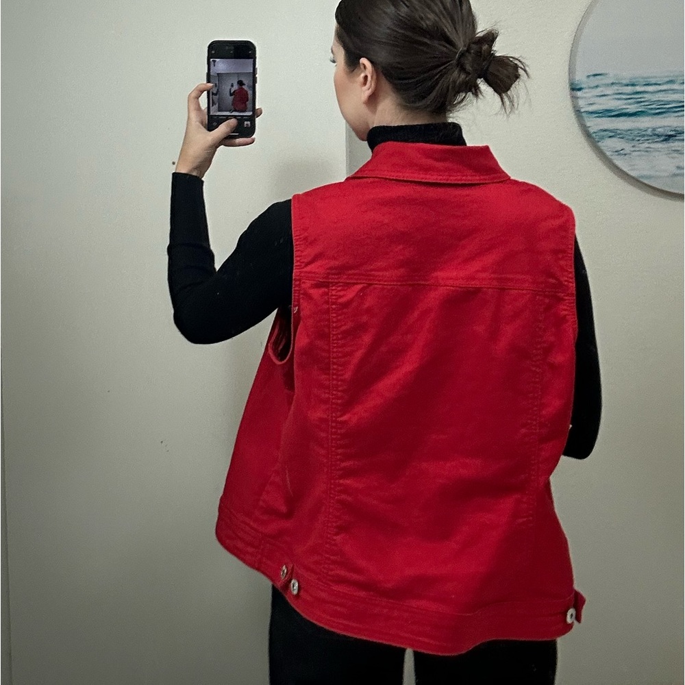 DB established red denim vest - Picture 2 of 8
